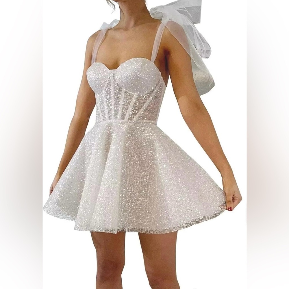 White sparkly dress